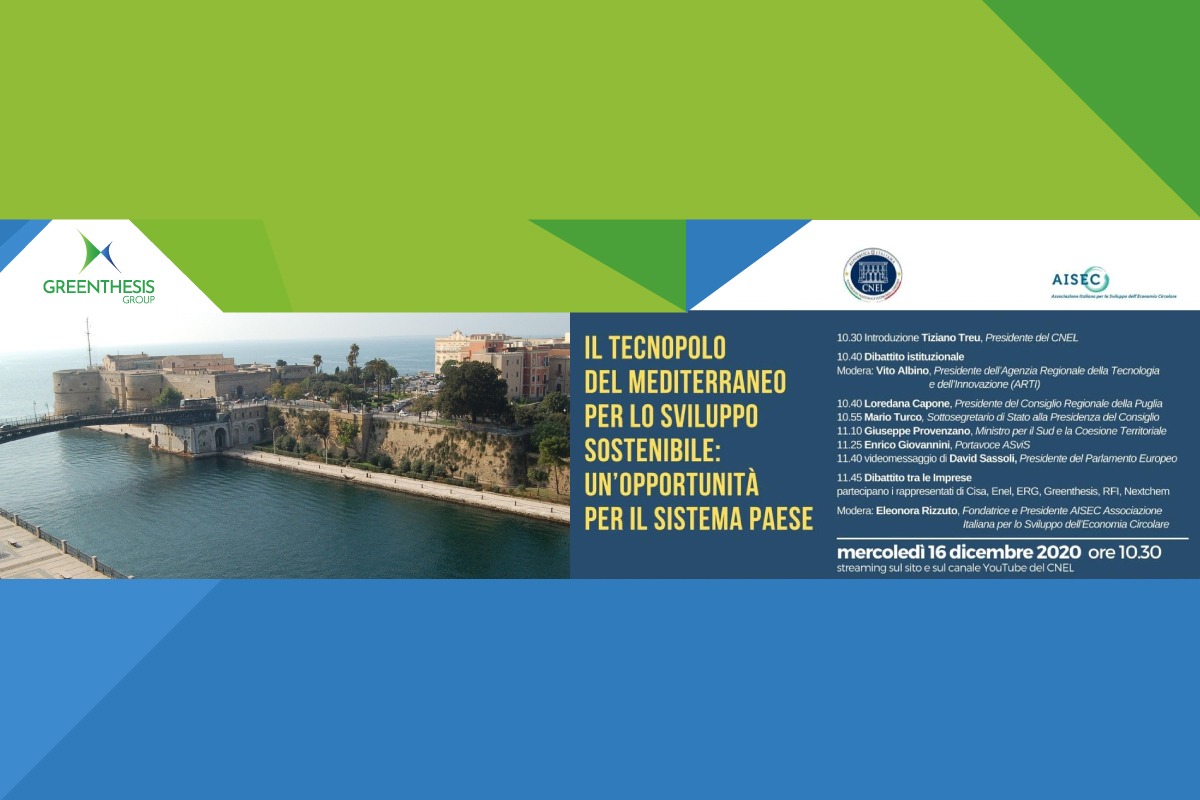 Vincenzo Cimini partecipa al webinar sul Tecnopolo del Mediterraneo per lo sviluppo sostenibile